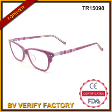 Buena mira moda adulto Tr90 óptica gafas en Color Rosa